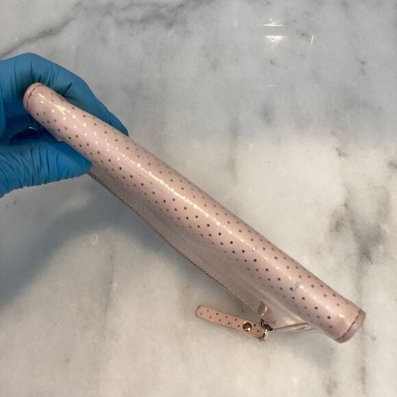 Kate Spade Polka Dot Patent Leather Sleek Slim Full Sized Wallet - Picture 10 of 16